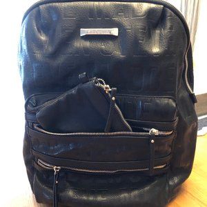 Steve Madden Embossed Logo Backpack w/zipper pouch